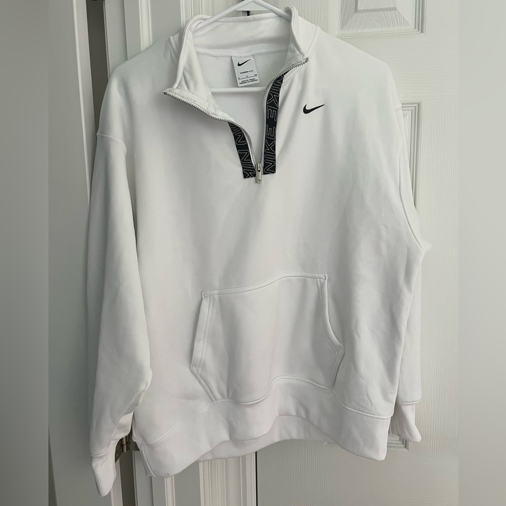 Nike quarter zip hoodie white